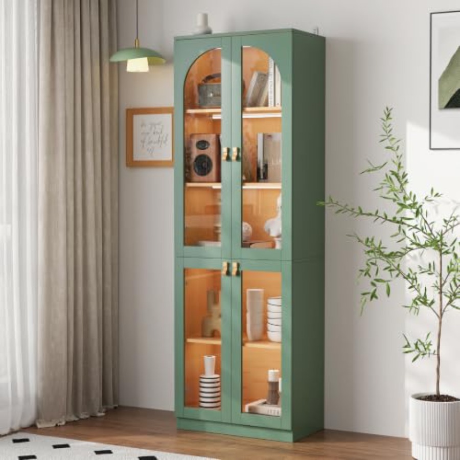 Glass Cabinet Display - Temperli cam kapaklı oturma odası ofis