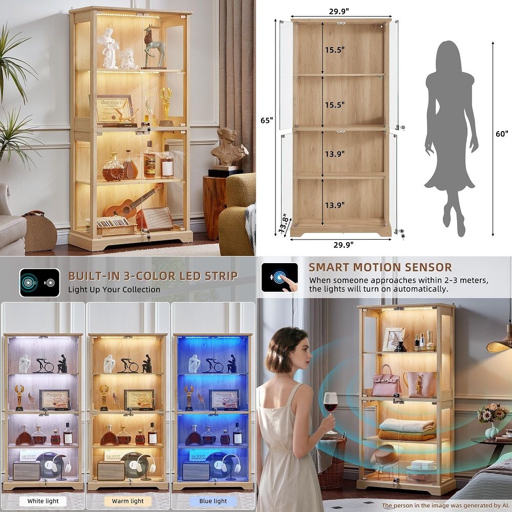 Glass Cabinet Display - Çiftlik Evi Tipi Camlı Vitrin Dolabı,