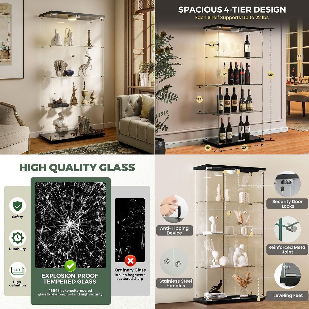 LED Işıklı ve Kilitli Vitrin,  - Glass Cabinet Display incelemesi ve fiyatı