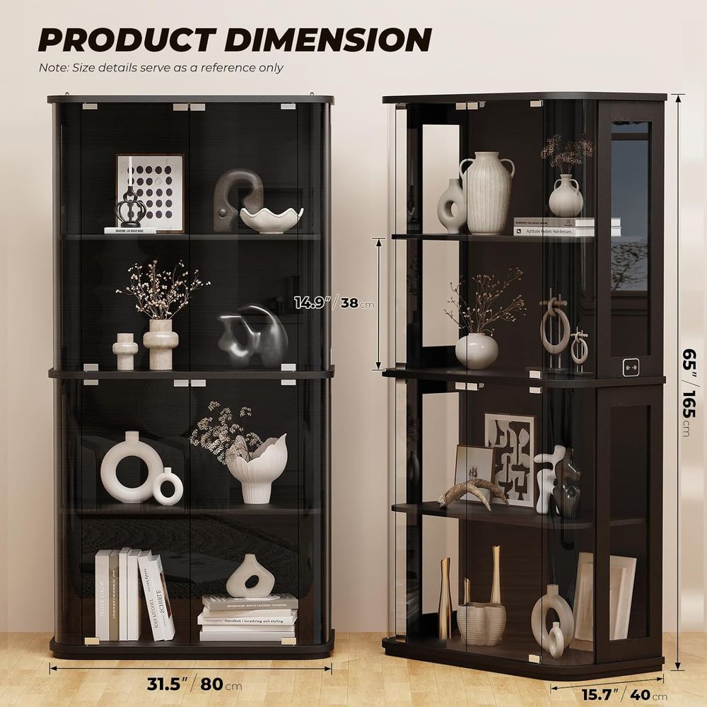 Cam Kapılı Yuvarlak Vitrin, Şe - Glass Cabinet Display incelemesi ve fiyatı