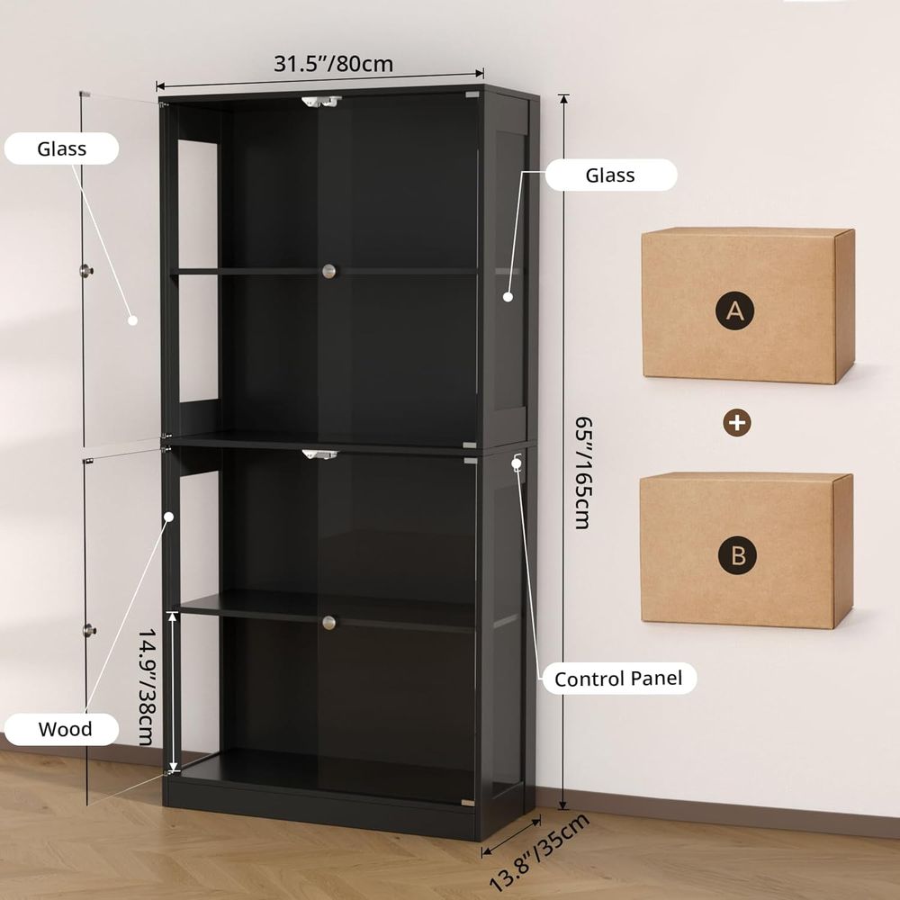65 Cam Kapılı Vitrin, Sensörlü - Glass Cabinet Display incelemesi ve fiyatı