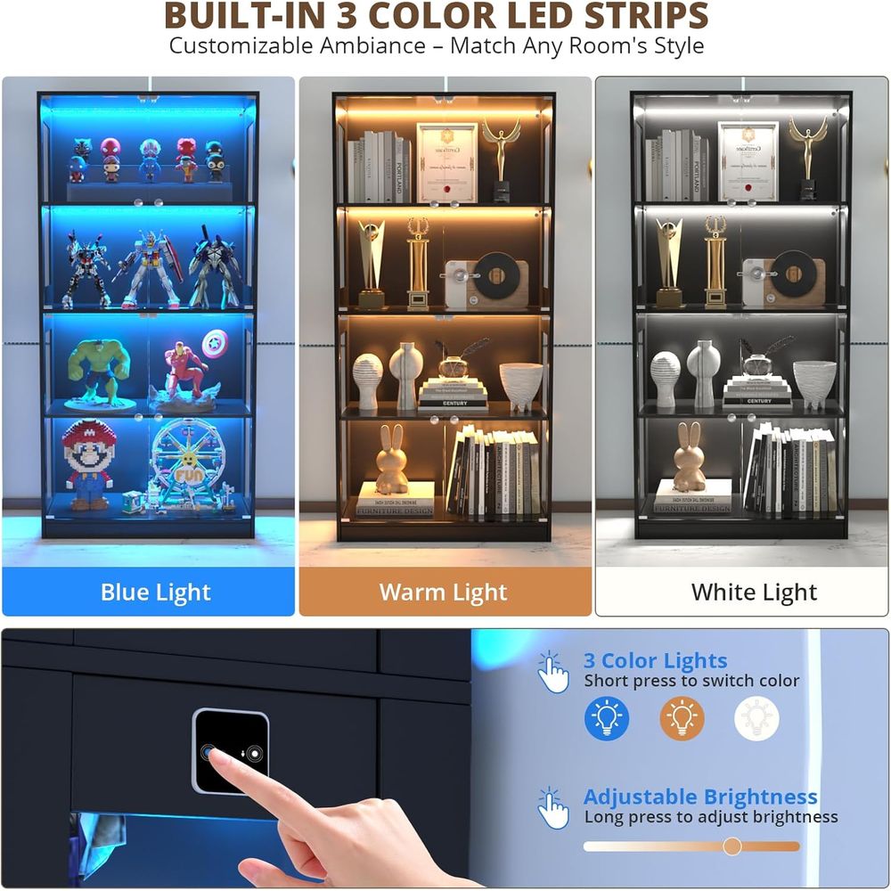 65 Cam Kapılı Vitrin, Sensörlü - Glass Cabinet Display incelemesi ve fiyatı