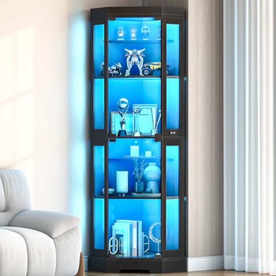 Temperli cam kapaklı köşe vitr - Glass Cabinet Display incelemesi ve fiyatı