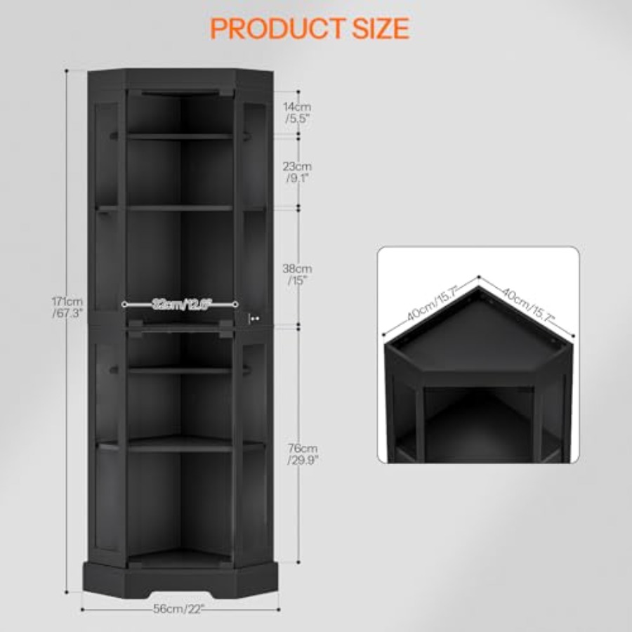 Temperli cam kapaklı köşe vitr - Glass Cabinet Display incelemesi ve fiyatı
