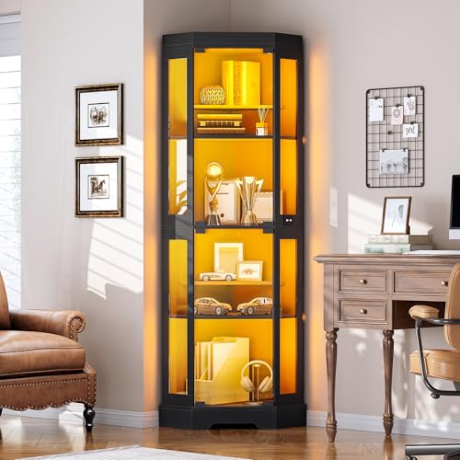 Temperli cam kapaklı köşe vitr - Glass Cabinet Display incelemesi ve fiyatı