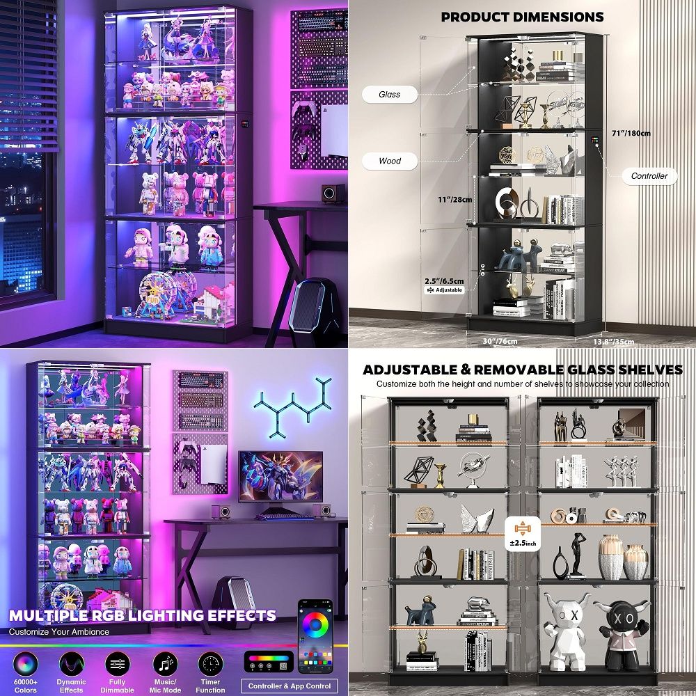 Cam Kapılı Vitrin, 6 Katlı 71  - Glass Cabinet Display incelemesi ve fiyatı