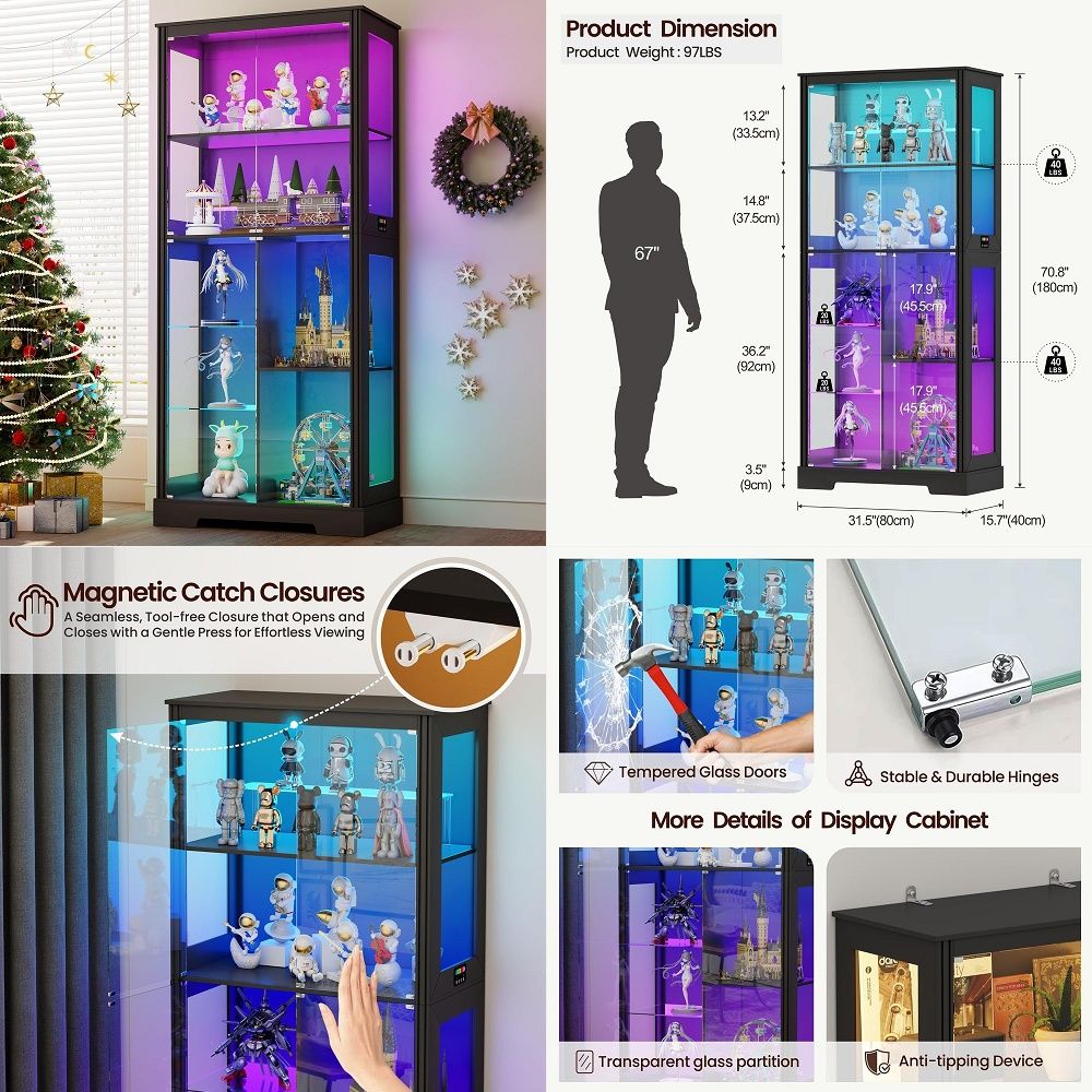 Işıklı Köşe Vitrin Dolabı, Tem - Glass Cabinet Display incelemesi ve fiyatı