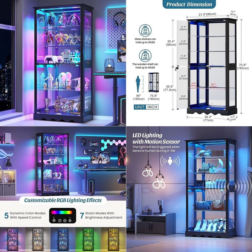 Cam Kapılı Vitrin, 6 Katlı 71  - Glass Cabinet Display incelemesi ve fiyatı