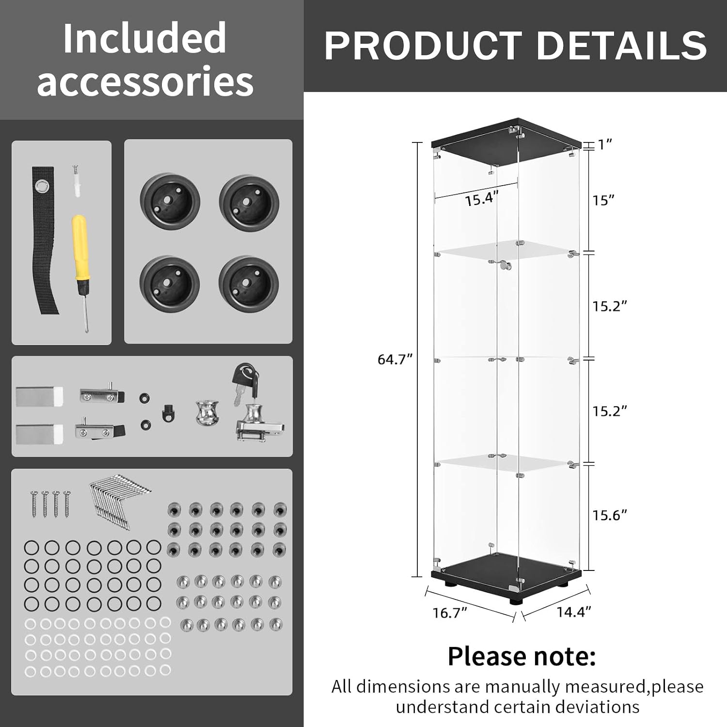 Kilitli Cam Vitrin Dolabı 4 Ka - Glass Cabinet Display incelemesi ve fiyatı
