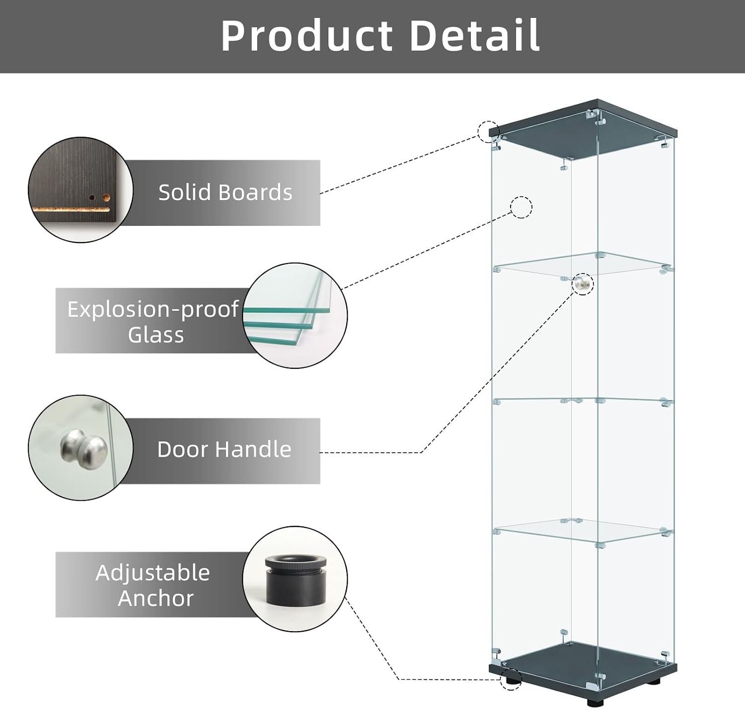 Kilitli Cam Vitrin Dolabı 4 Ka - Glass Cabinet Display incelemesi ve fiyatı