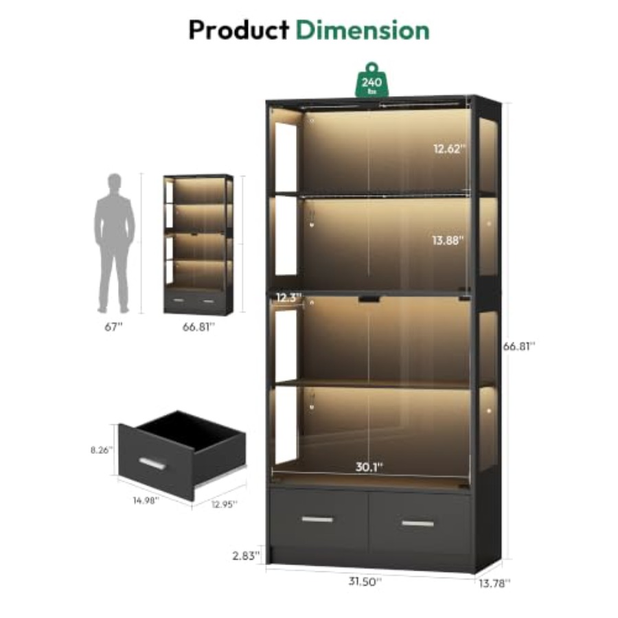 67 inçlik Spor Hatırası Cam Vi - Glass Cabinet Display incelemesi ve fiyatı