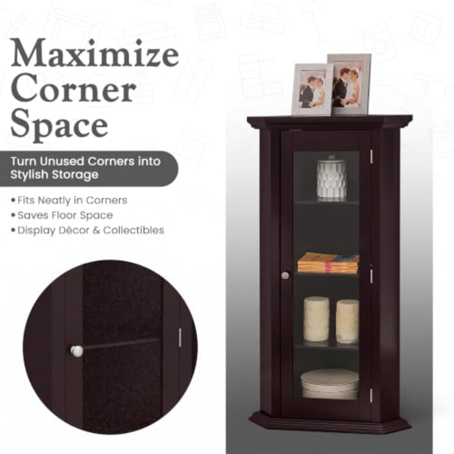 Oturma odası için köşe vitrin  - Glass Cabinet Display incelemesi ve fiyatı