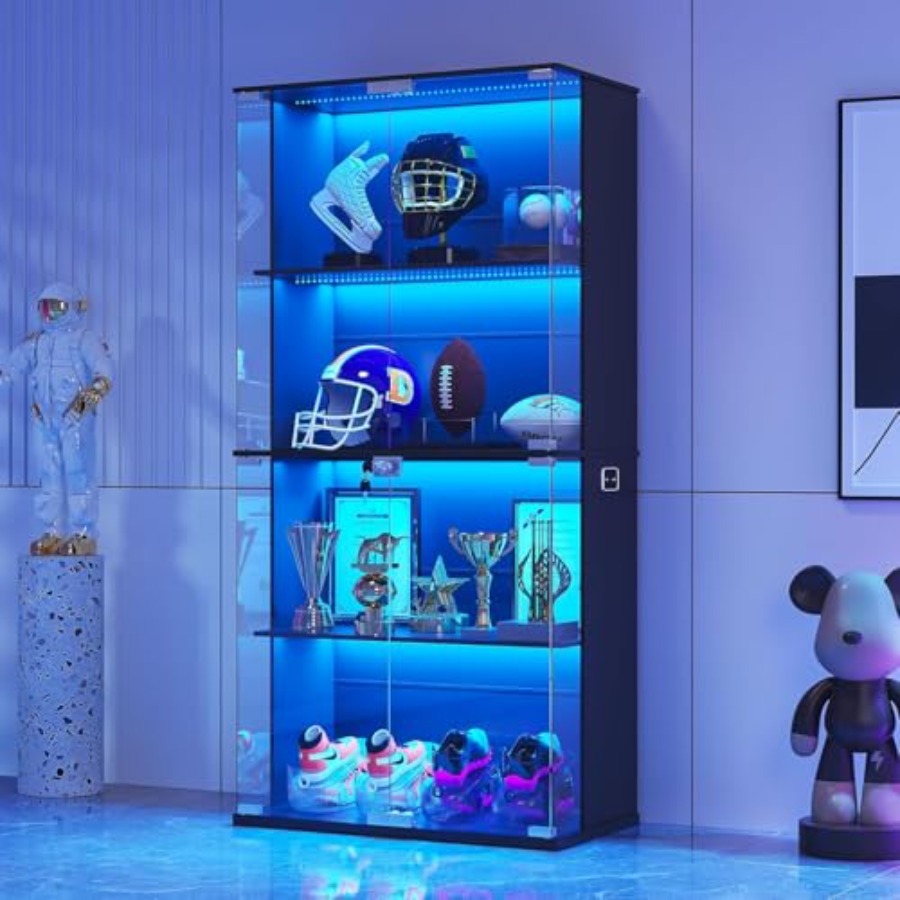 Cam Kapılı Siyah Vitrin, Oturm - Glass Cabinet Display incelemesi ve fiyatı