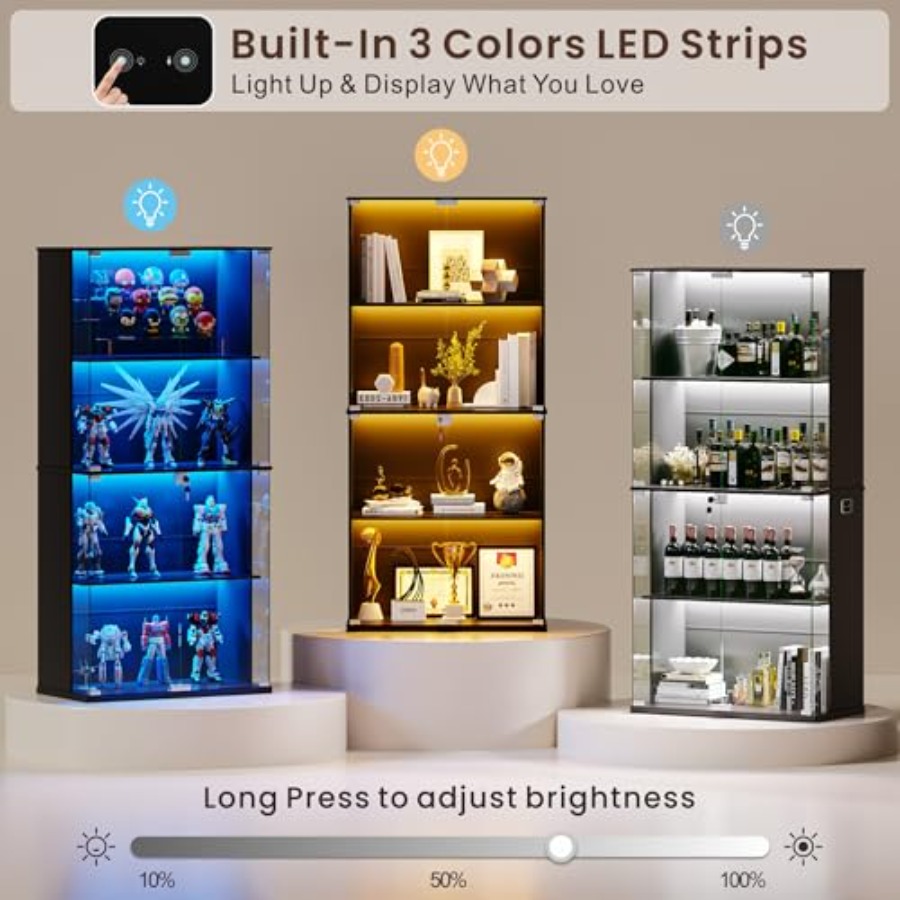 Cam Kapılı Siyah Vitrin, Oturm - Glass Cabinet Display incelemesi ve fiyatı