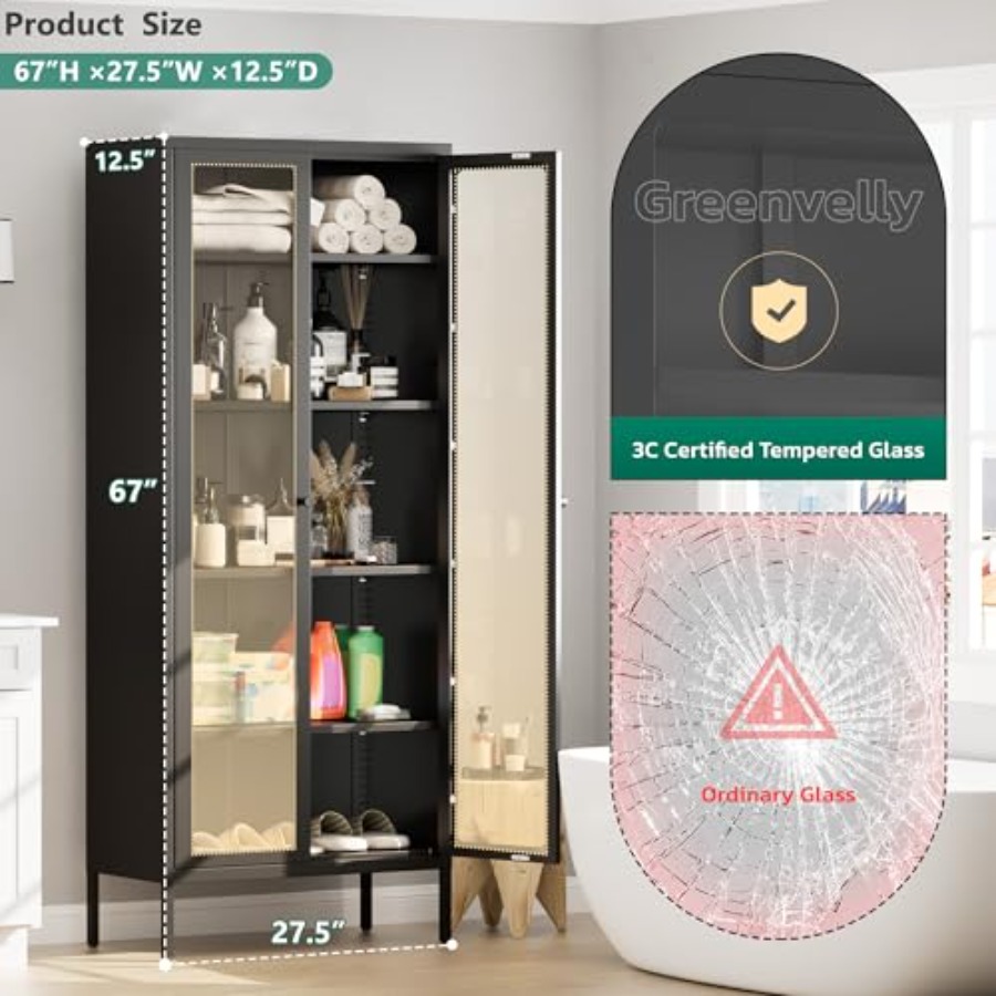 67 cm Metal Vitrin, Cam Kapılı - Glass Cabinet Display incelemesi ve fiyatı