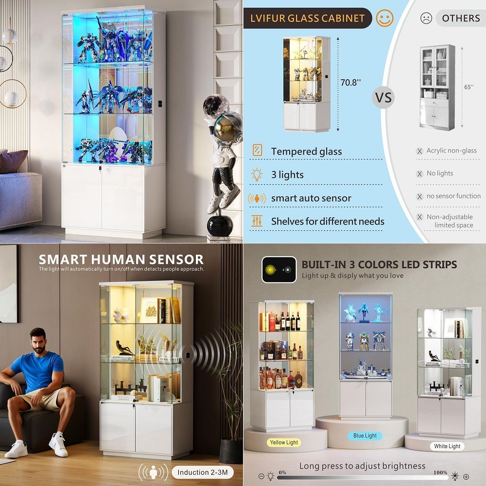 71 cm Boyunda Cam Kapılı Vitri - Glass Cabinet Display incelemesi ve fiyatı